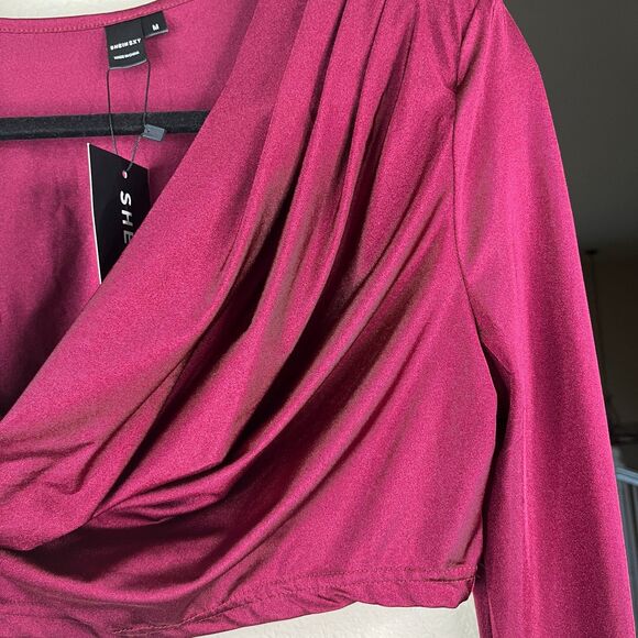 SHEIN Sexy 2 Piece Drape Crop Top-Flared Pants Women’s Size Medium #533 - Picture 9 of 12